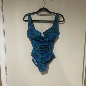 Miraclesuit Blue Patterned Bikini